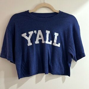 y’all crop tee